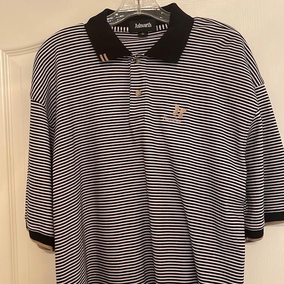 Ashcroft Shirts Xl Ashcroft Black White Striped Golf Shirt Kapalua